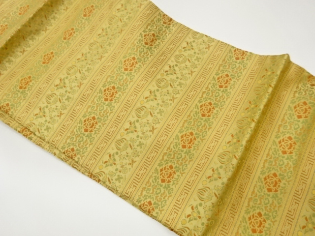JAPANESE KIMONO / HORIZONTAL ROWS OF WOVEN PATTERNS / HOSHOZU (TREASUR